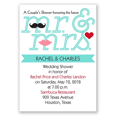 Quirky Couple - Mini Wedding Shower Invitation