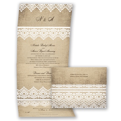 Rustic seal and send wedding invitations