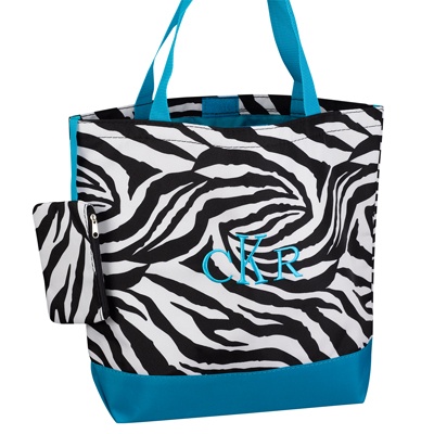 Home Â· Wedding Invitations Â· Personalized Zebra Tote Bag - Teal