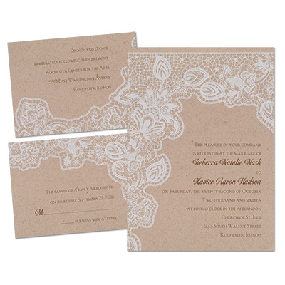 ... Wedding · Wedding Invitations · Natural Lace Wedding Invitation Kit