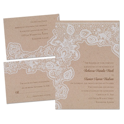 ... Wedding · Wedding Invitations · Natural Lace Wedding Invitation Kit