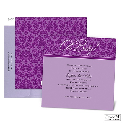 Â· Baby  Kids Â· Shower Invitations Â· Shades of Damask Baby Shower ...