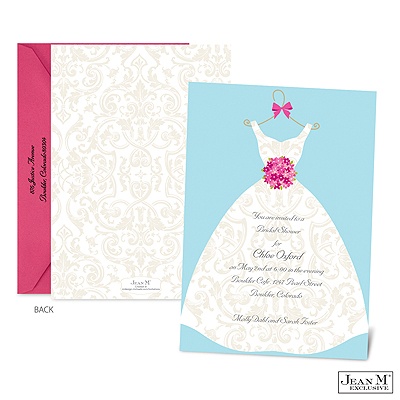 Wedding · Shower & Party Invitations · Damask Dress Bridal Shower ...