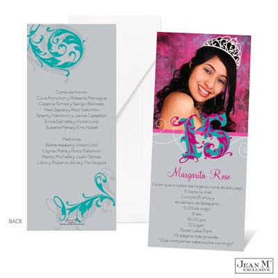 ... Â· QuinceaÃ±era Â· Fanciful Flourishes Photo Quinceanera Invitation